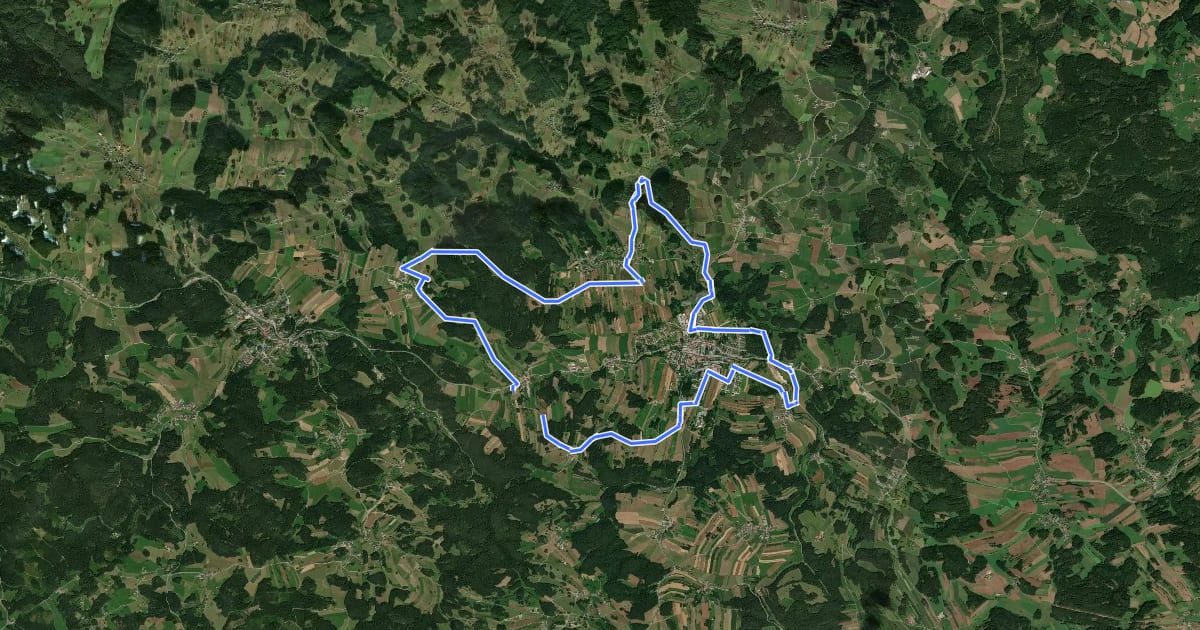 Маршрут MTB Hochberg-Strecke на спутниковом снимке