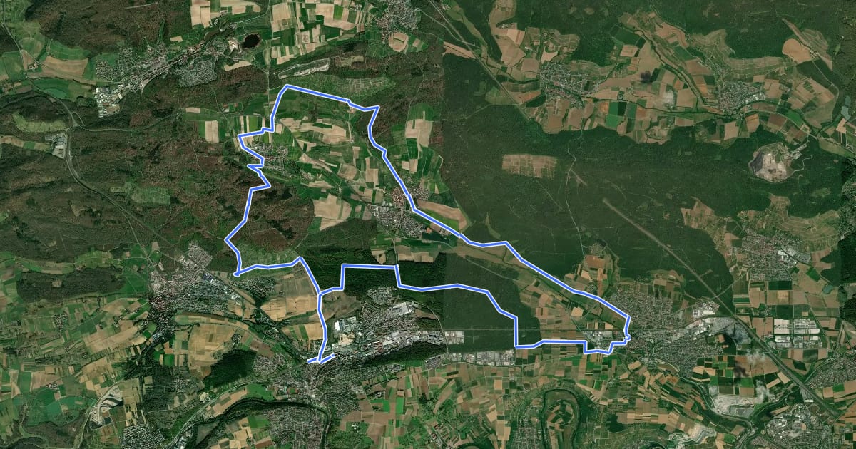 Маршрут MTB Hochbergtour (Tour 1) на спутниковом снимке
