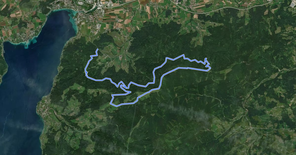 Маршрут MTB Hongar-Alpenberg-Gahberg von Norden на спутниковом снимке