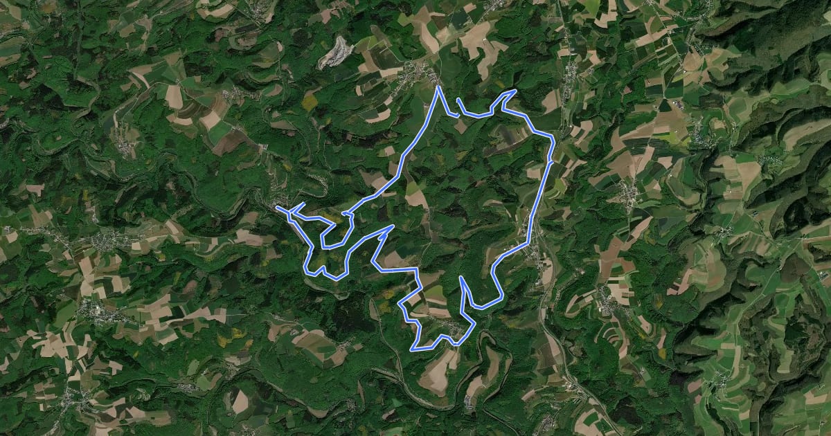 Маршрут MTB Hoscheid на спутниковом снимке