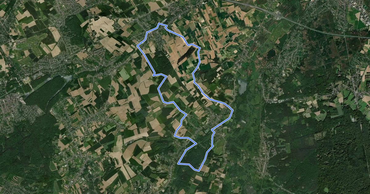 Маршрут MTB Huldenberg Green на спутниковом снимке