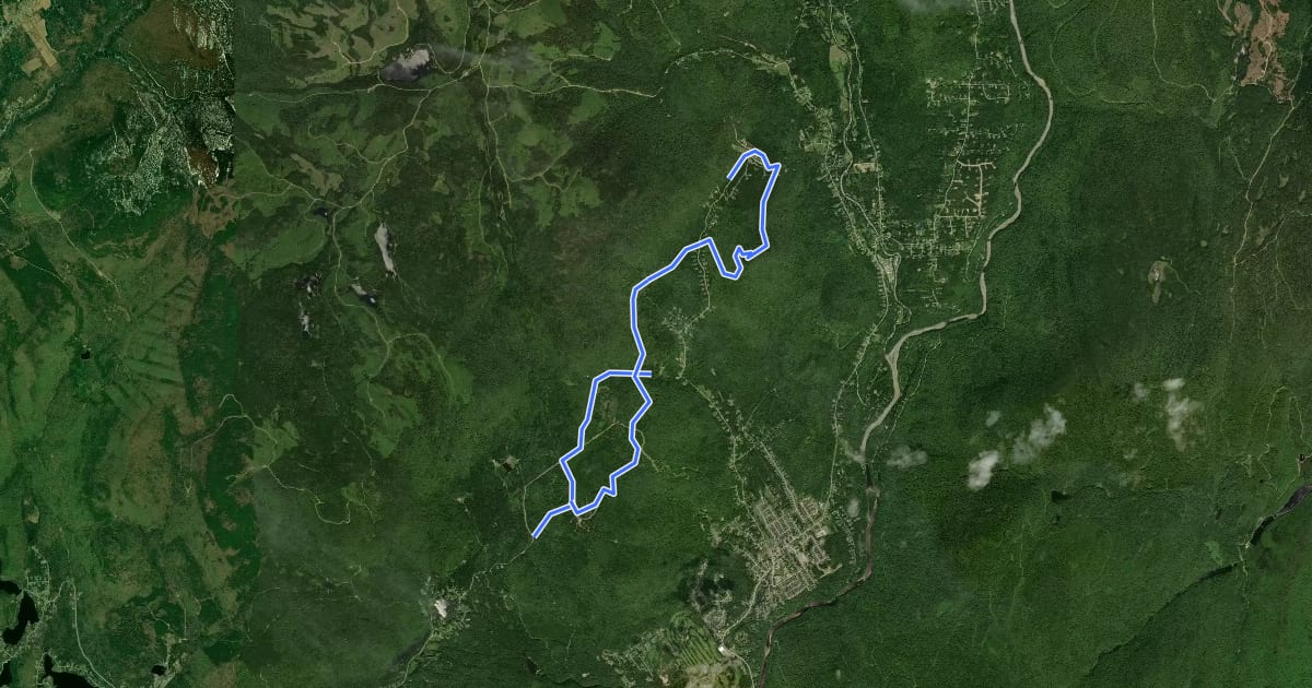 Маршрут MTB Jacques-Cartier на спутниковом снимке