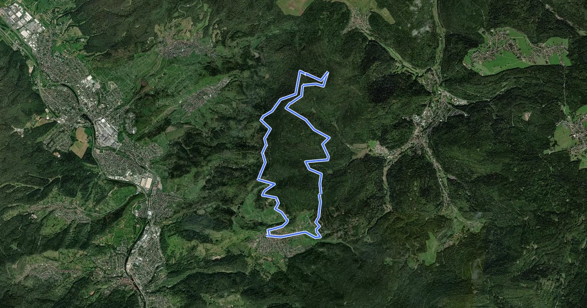 Маршрут MTB Kleine Bernsteinrunde на спутниковом снимке