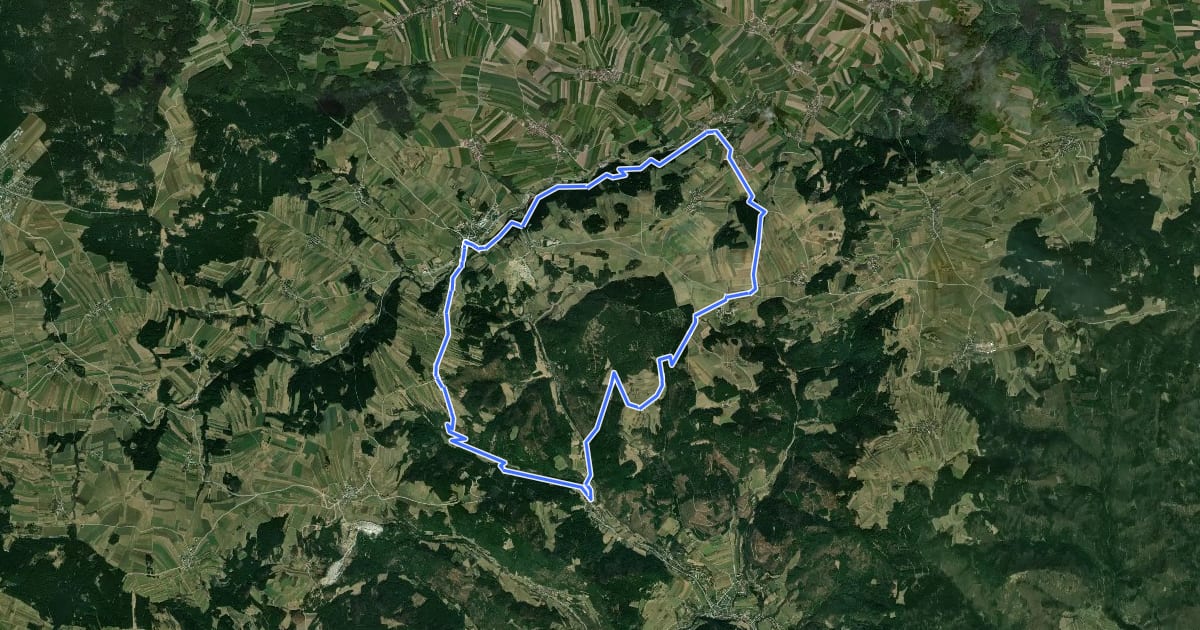 Маршрут MTB Kleines Kremstal-Strecke на спутниковом снимке