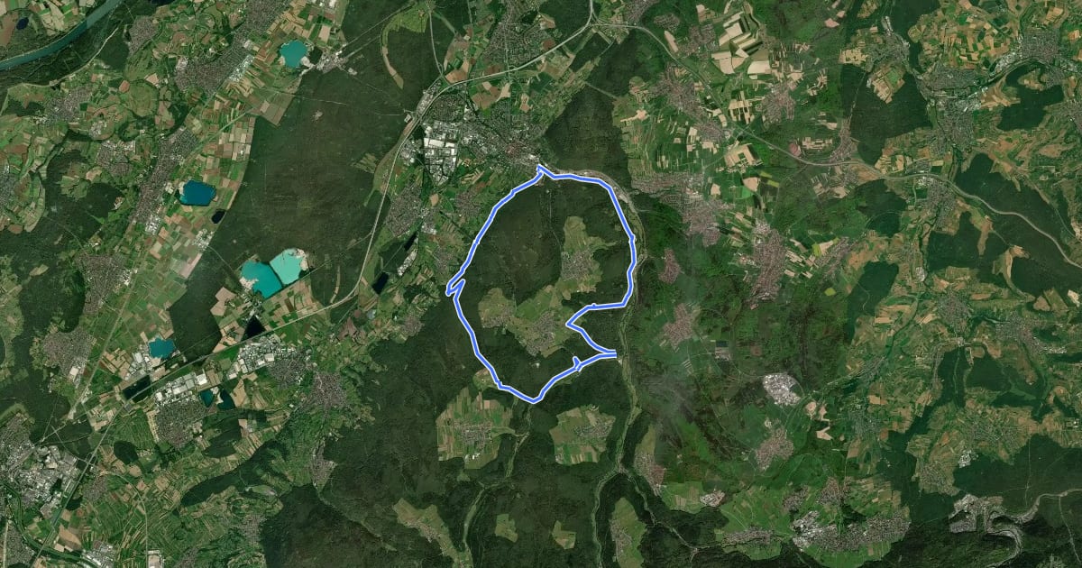 Маршрут MTB Kreuzelberg Runde 3 на спутниковом снимке