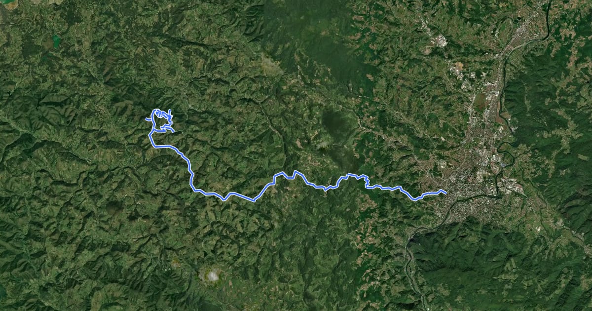 Маршрут MTB Krmenovici-BL на спутниковом снимке