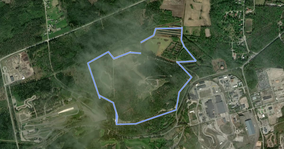 Маршрут MTB Kvarntorpsleden на спутниковом снимке