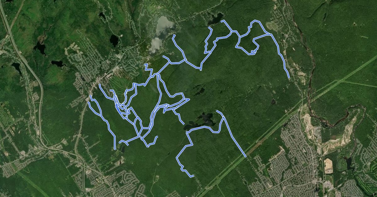 Маршрут MTB Lac Beauport на спутниковом снимке