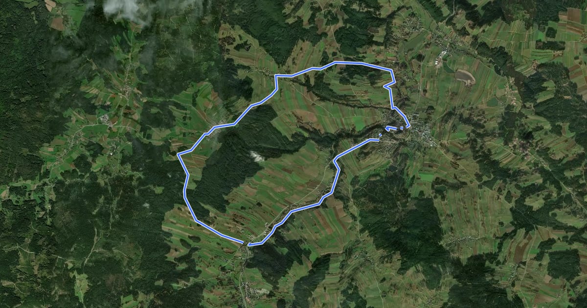 Маршрут MTB Lainsitz-Strecke на спутниковом снимке