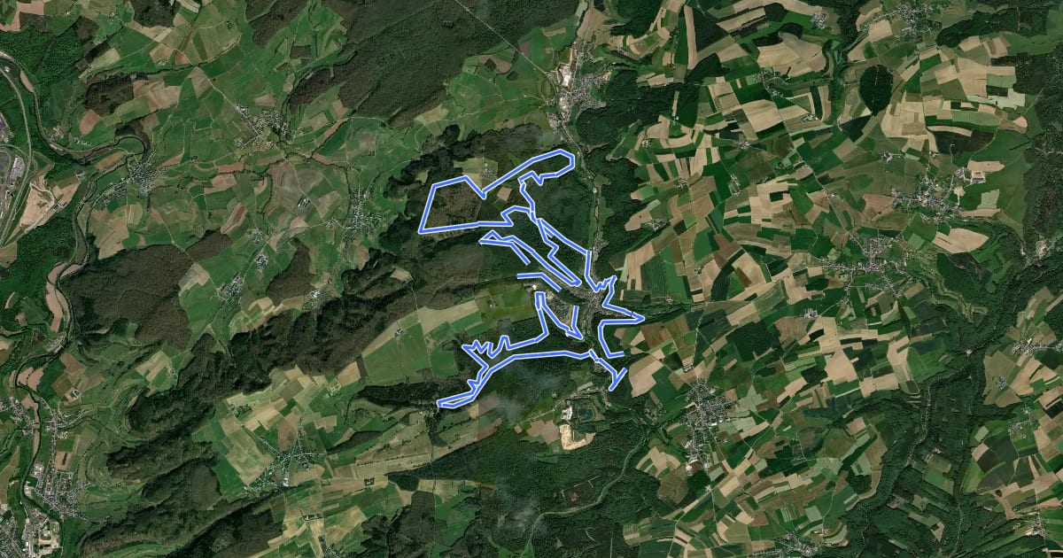 Маршрут MTB Larochette на спутниковом снимке