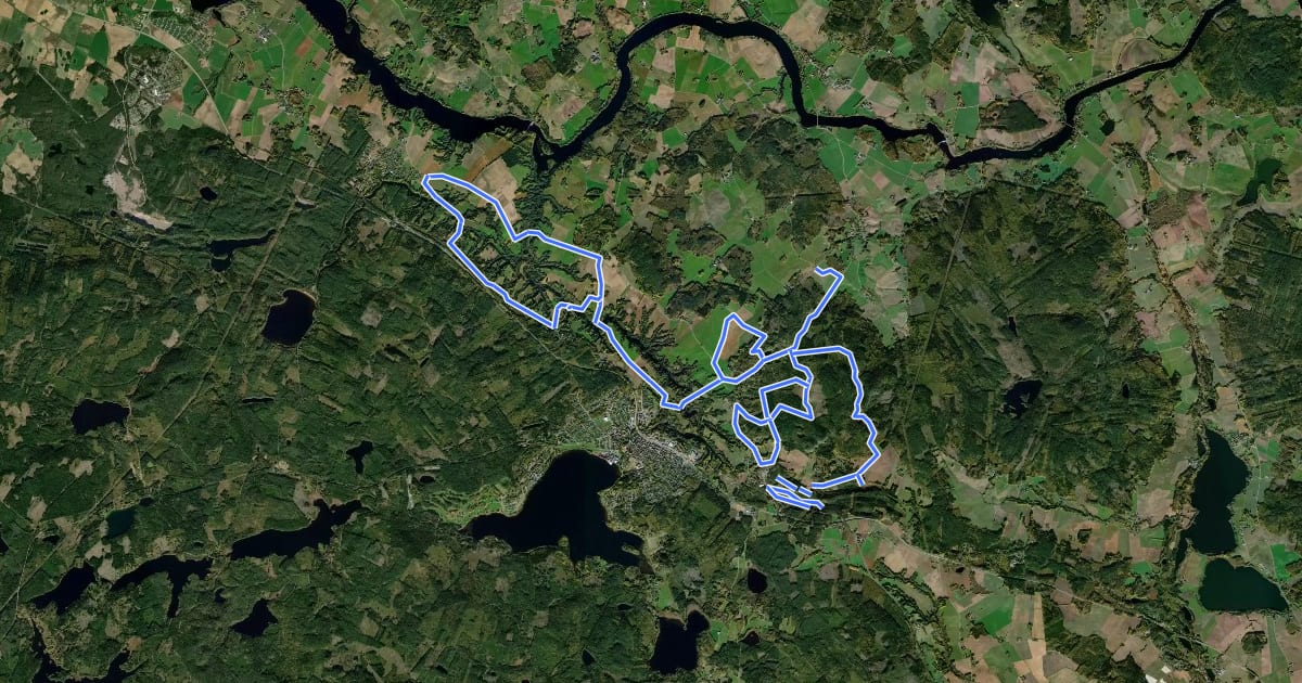 Маршрут MTB-led на спутниковом снимке