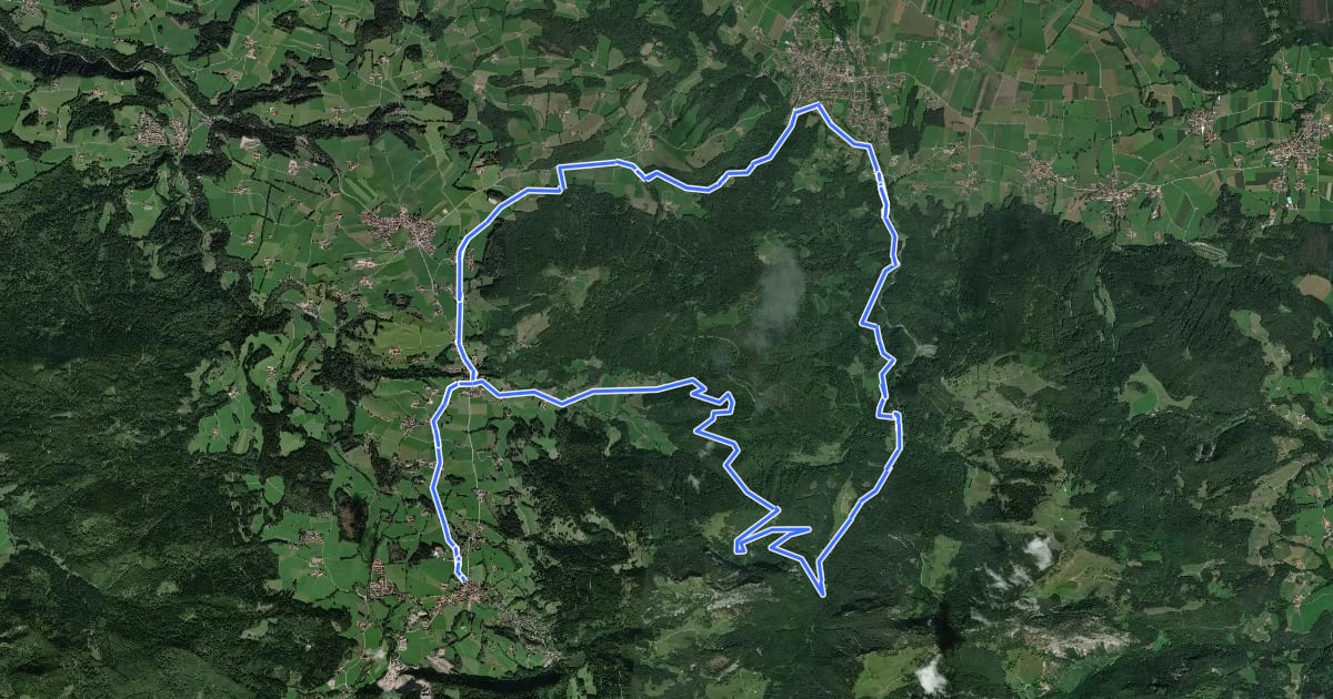 Маршрут MTB Leitzachtal-Jenbachtal-Leitzachtal на спутниковом снимке
