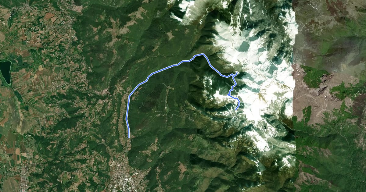 Маршрут MTB: Lisciano - La Fossa - Pian de' Valli на спутниковом снимке