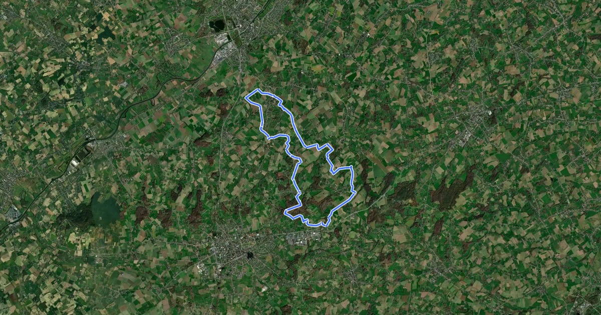Маршрут MTB Maarkedal blauwe lus на спутниковом снимке
