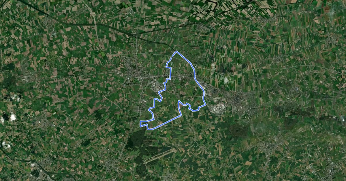 Маршрут MTB Maldegem - Adegem на спутниковом снимке