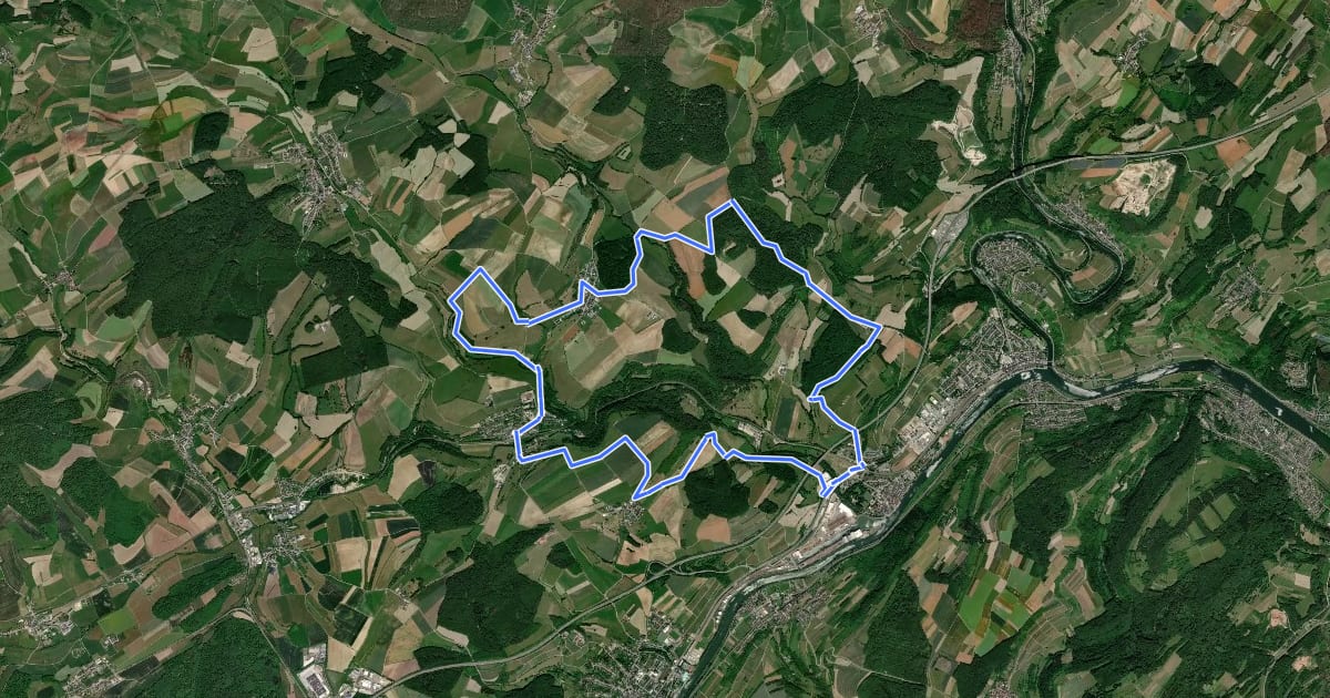 Маршрут MTB Manternach на спутниковом снимке