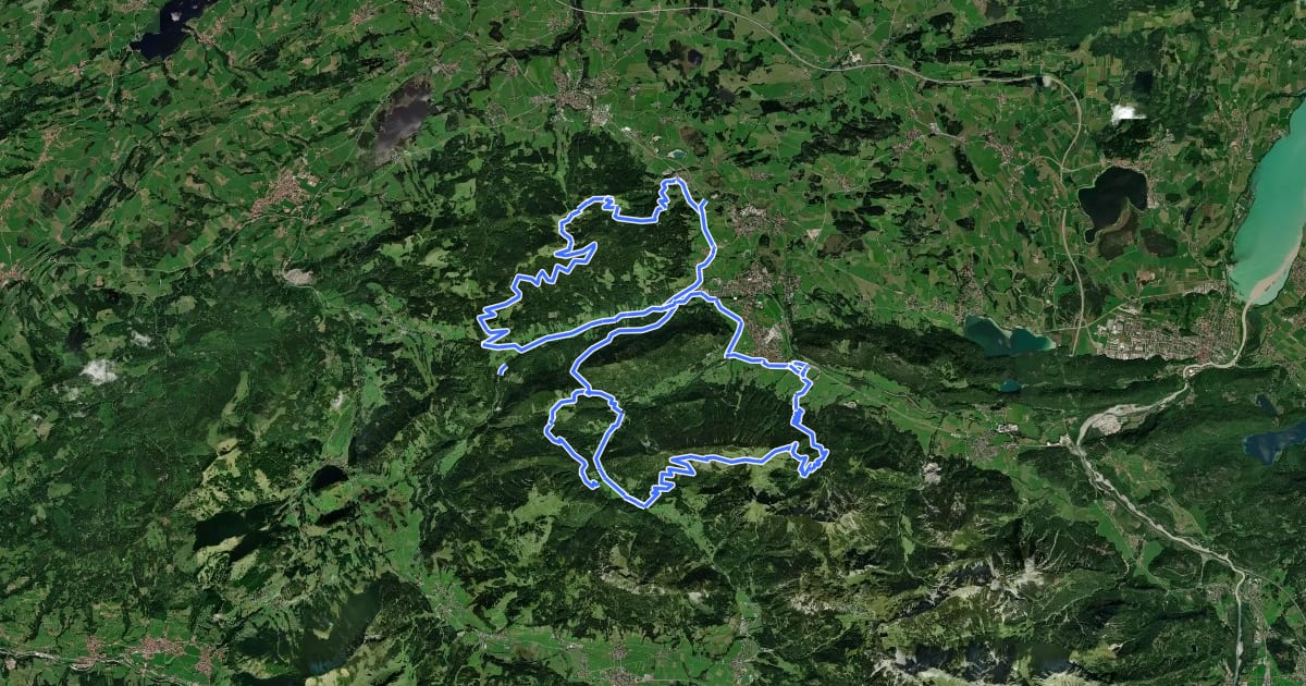 Маршрут MTB Marathon Pfronten на спутниковом снимке