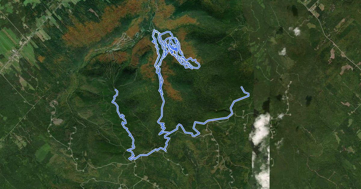 Маршрут MTB Massif du Sud на спутниковом снимке