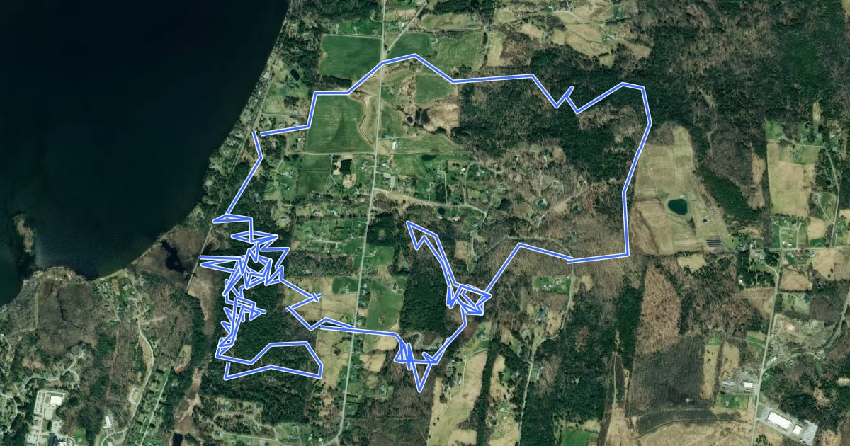 Маршрут MTB Memphremagog на спутниковом снимке