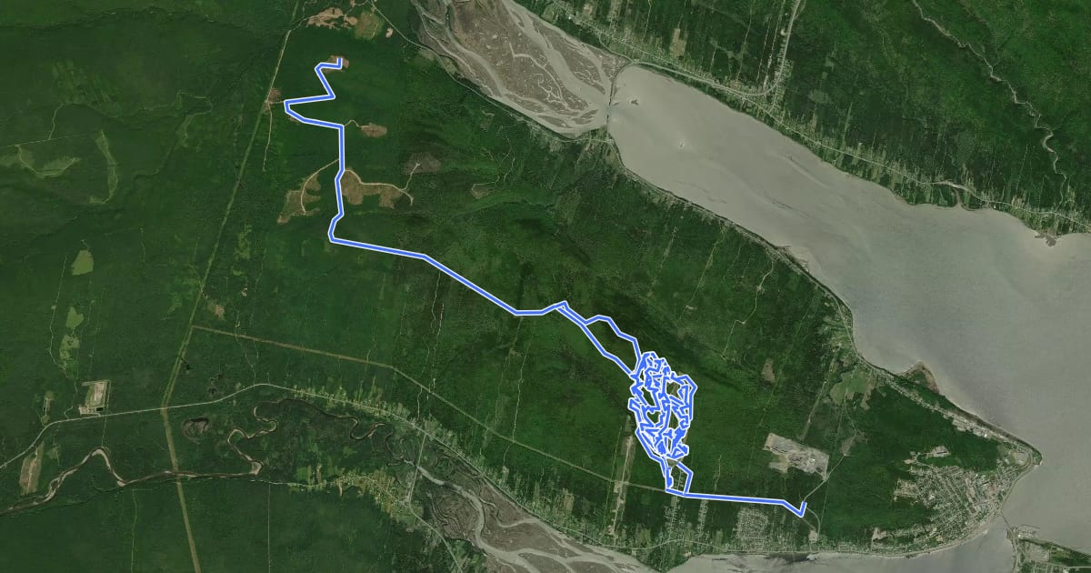 Маршрут MTB Mont-Bechervaise на спутниковом снимке