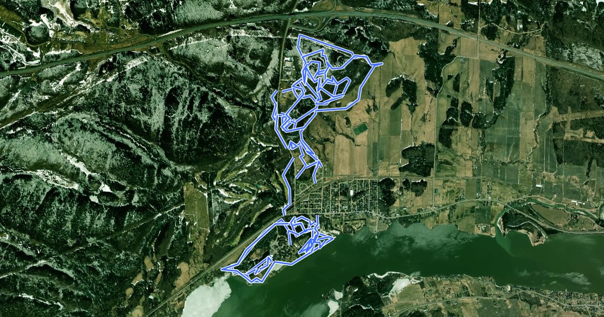 Маршрут MTB Montebello на спутниковом снимке