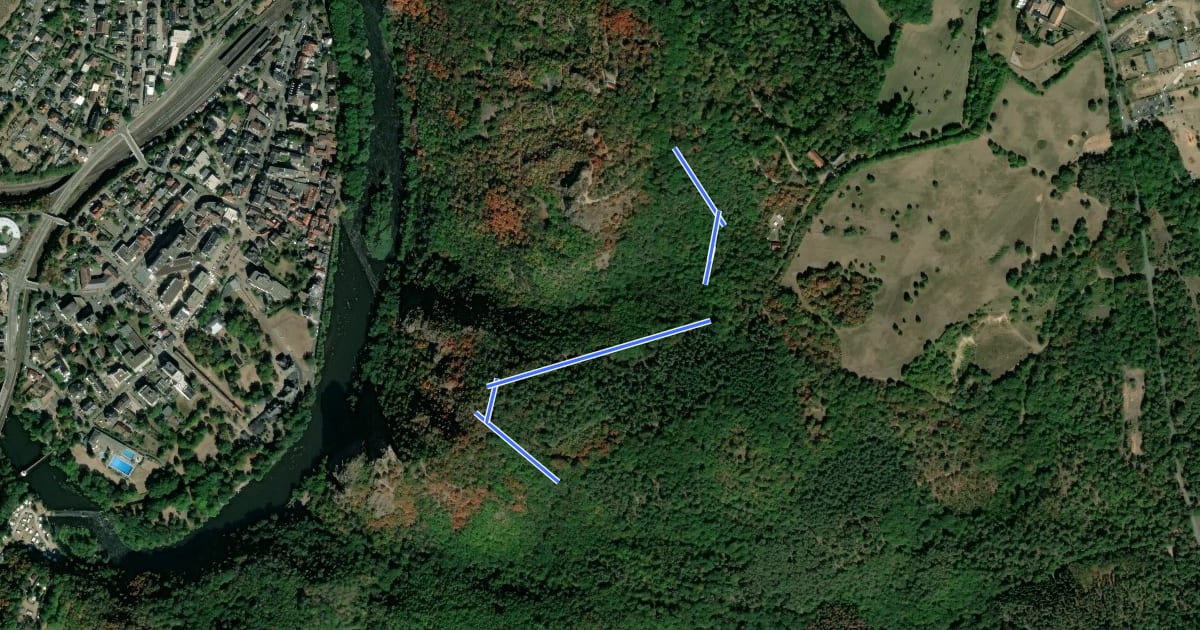 Маршрут MTB Naheland-Trails Bad Kreuznach на спутниковом снимке