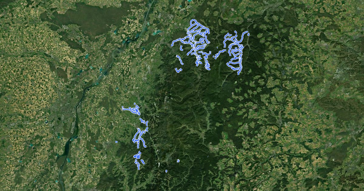 Маршрут MTB Netz im Schwarzwald на спутниковом снимке