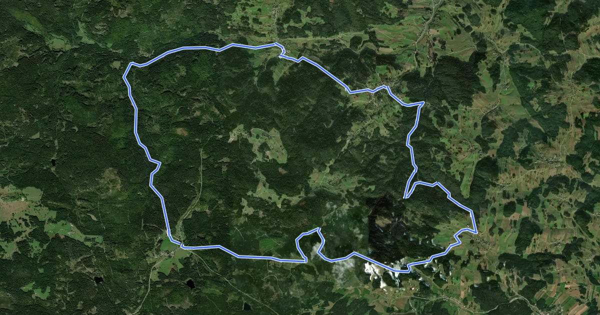 Маршрут MTB Nordwald-Strecke на спутниковом снимке