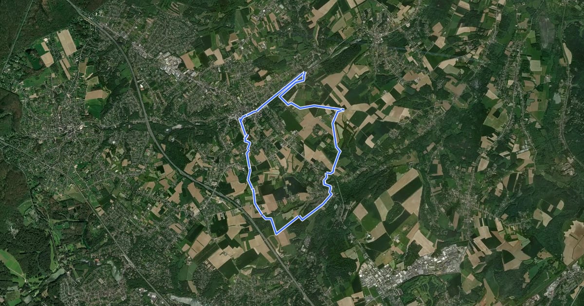 Маршрут MTB Overijse - Blauwe lus Overijse на спутниковом снимке