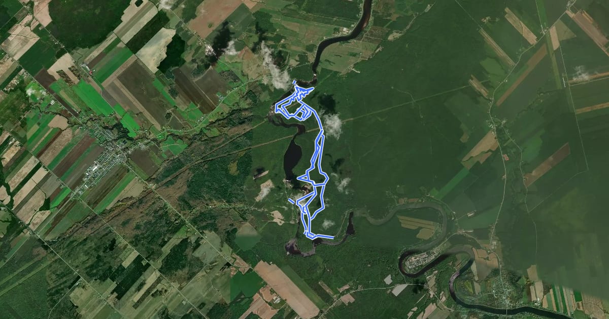 Маршрут MTB Parc Batiscan на спутниковом снимке