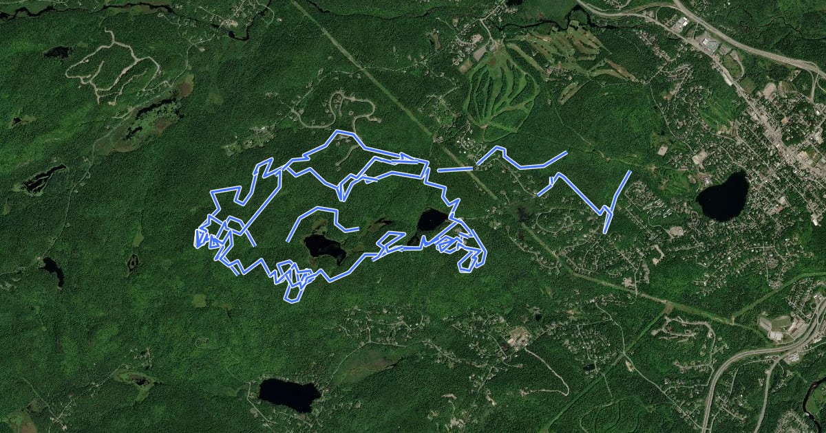Маршрут MTB Parc Loup-Garou на спутниковом снимке