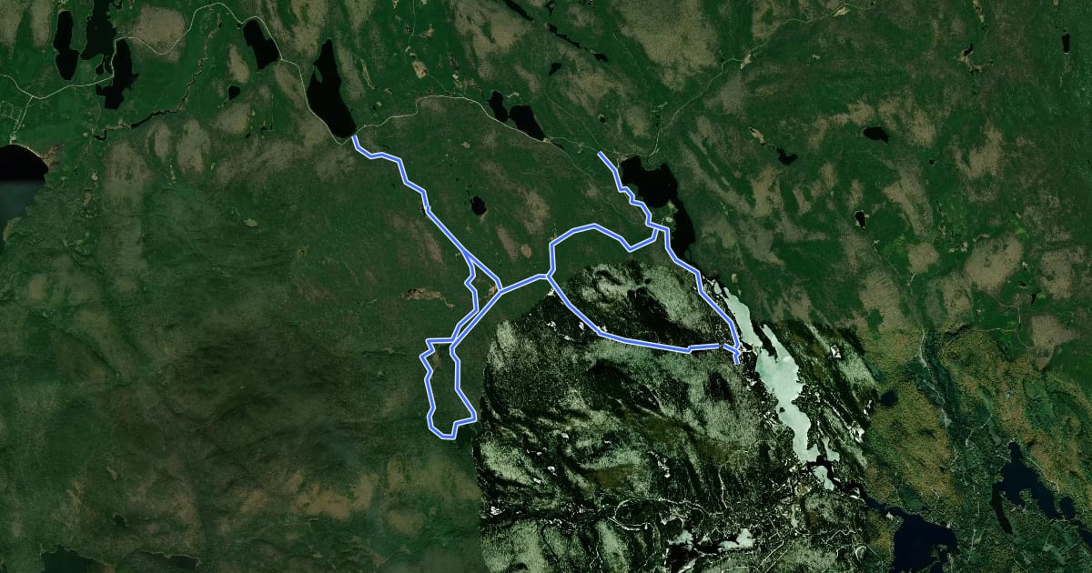 Маршрут MTB Parc Mont-Tremblant на спутниковом снимке
