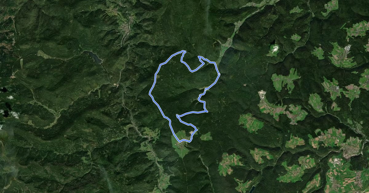 Маршрут MTB Poppel-Tour на спутниковом снимке