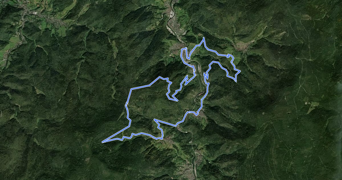 Маршрут MTB Powertour rund um Weisenbach на спутниковом снимке