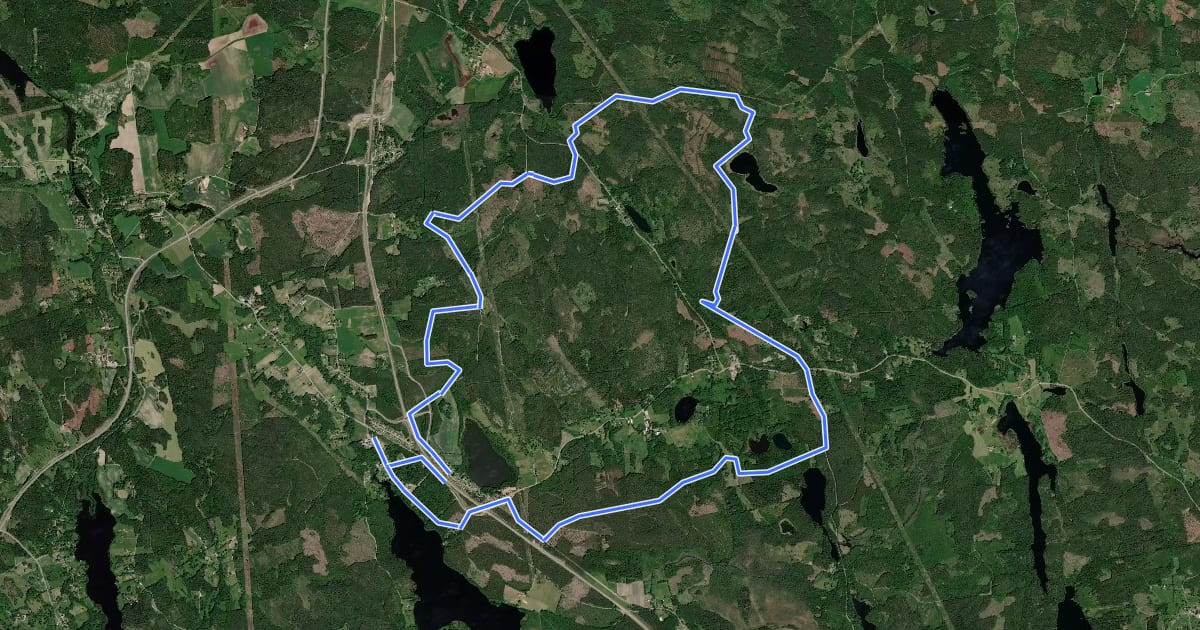 Маршрут MTB Rönneshyttarundan на спутниковом снимке