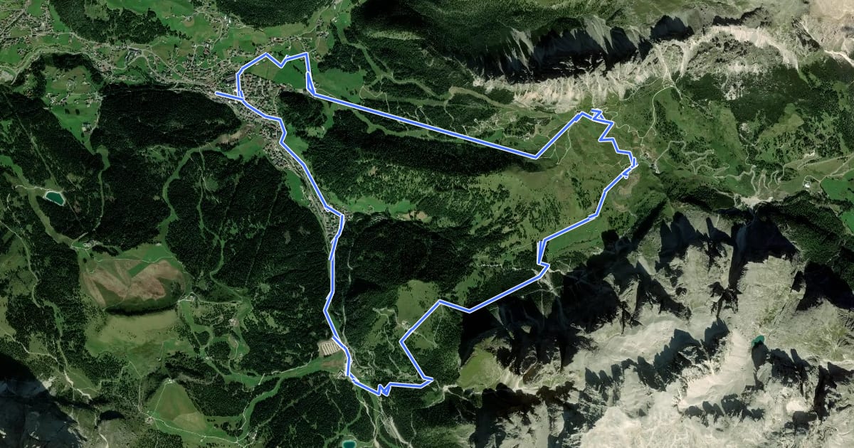 Маршрут MTB Raida dl Jëuf de Frea на спутниковом снимке