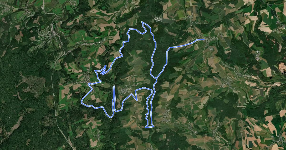 Маршрут MTB Rambrouch на спутниковом снимке