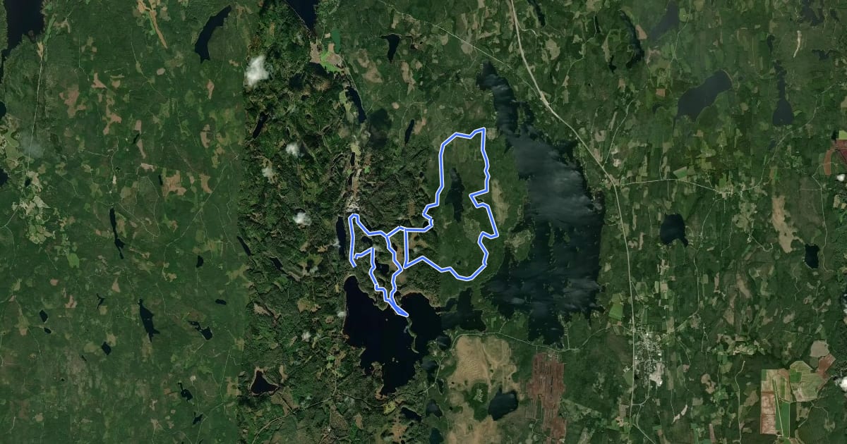 Маршрут MTB-reitti 22 km на спутниковом снимке