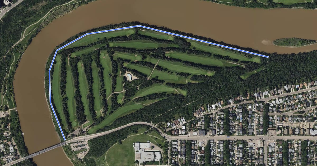 Маршрут MTB: Riverside Golf Course Doubletrack на спутниковом снимке