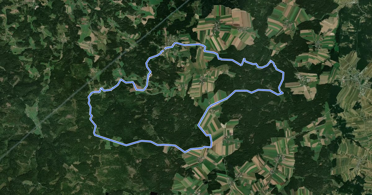 Маршрут MTB Rotes Kreuz-Strecke на спутниковом снимке