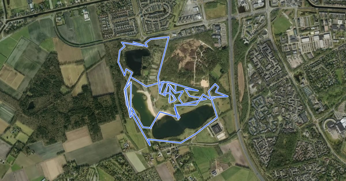 Маршрут MTB-route Assen Baggelhuizerplas на спутниковом снимке
