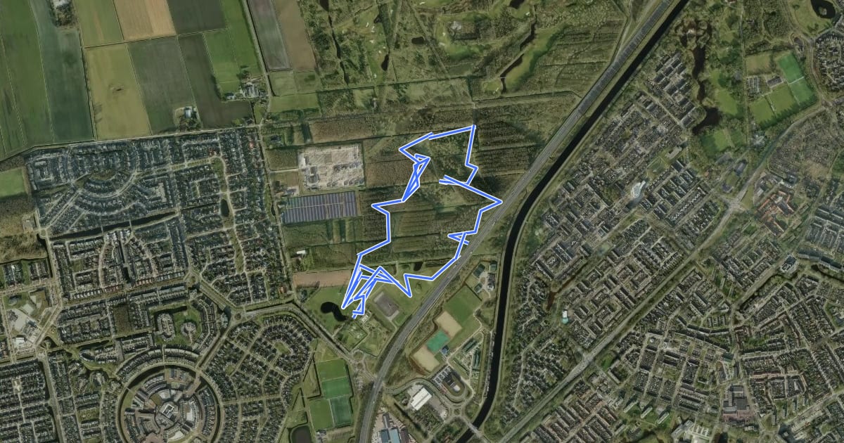 Маршрут MTB-route Assen Kloosterveen на спутниковом снимке