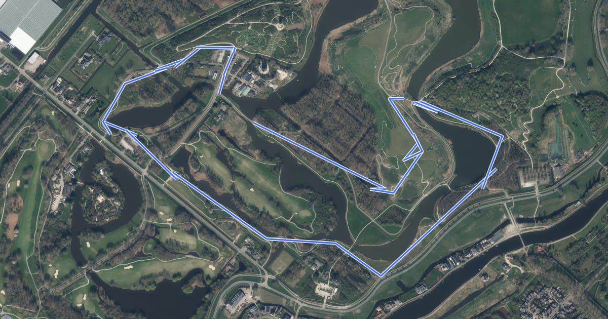 Маршрут MTB-route Bergschenhoek-Kids на спутниковом снимке