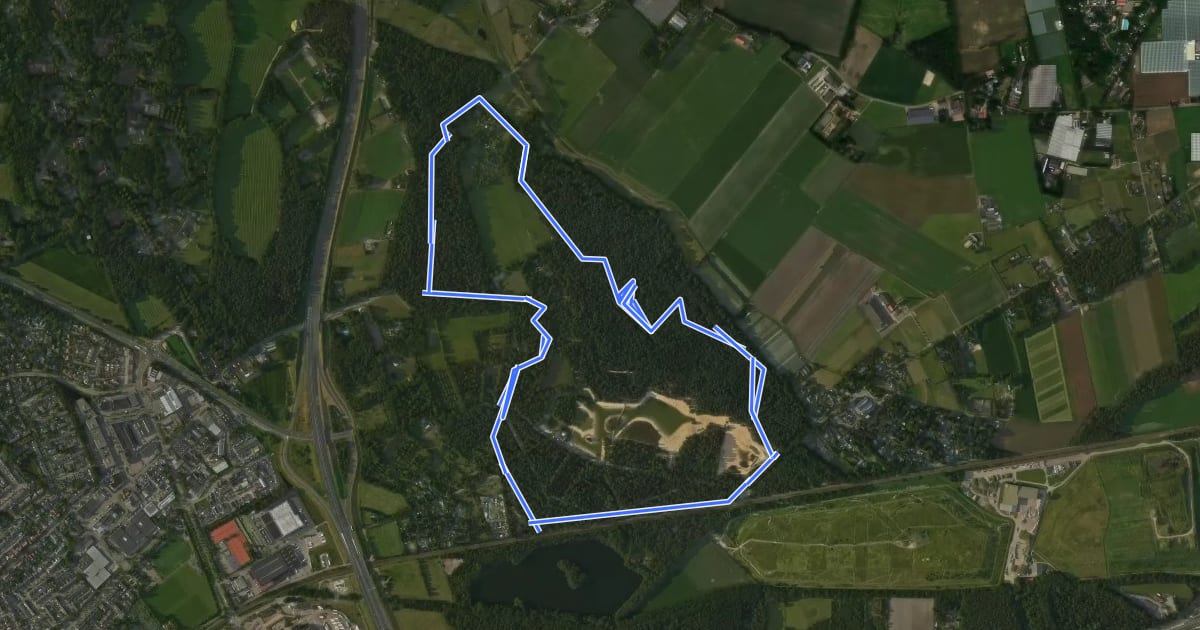 Маршрут MTB-route Bergse Heide zwarte lus на спутниковом снимке