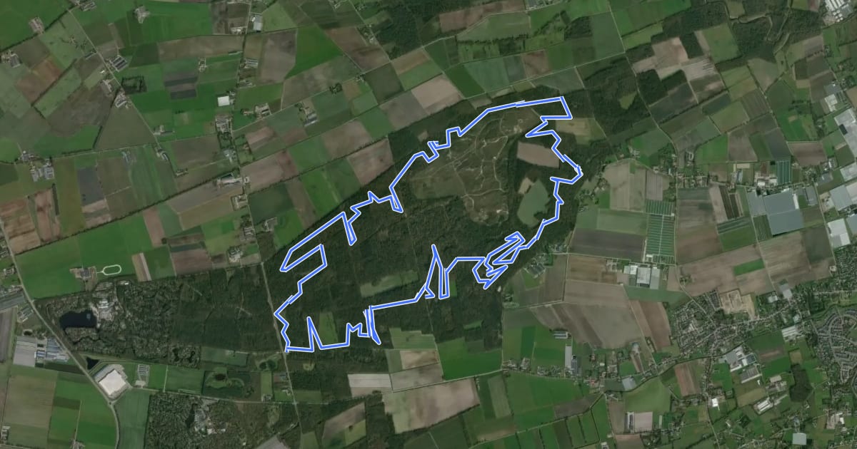 Маршрут MTB-route De Schaak на спутниковом снимке
