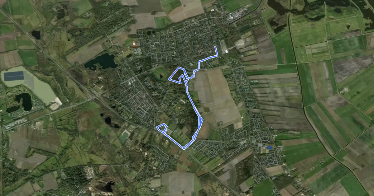 Маршрут MTB-route Dennenoord (Zuidlaren) на спутниковом снимке