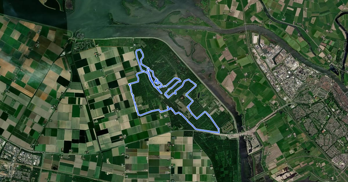 Маршрут MTB-route Dronten на спутниковом снимке