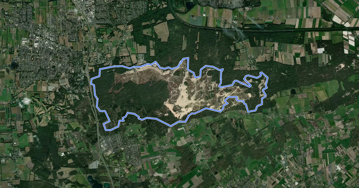Маршрут MTB-route Drunense Duinen на спутниковом снимке