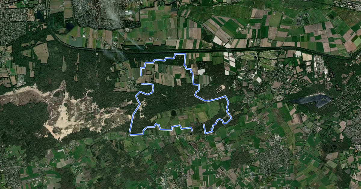 Маршрут MTB-route Drunense Duinen (oost) на спутниковом снимке