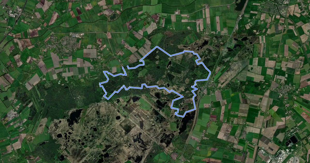 Маршрут MTB-route Dwingeloo на спутниковом снимке